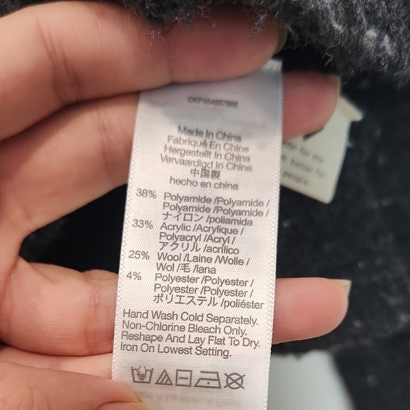 Madewell Donegal Tweed Wool Blend Mockneck Sweater - Dark Grey Fleck - Size S - Picture 3 of 8